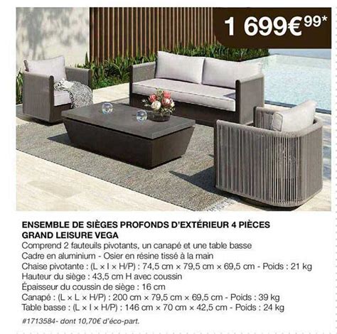 Promo Ensemble De Si Ges Profonds D Ext Rieur Pi Ces Grand Leisure