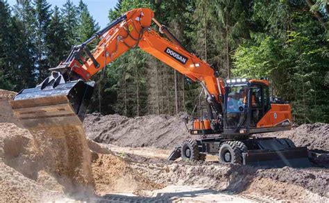 Tres Nuevas Excavadoras De Ruedas De Fase V Y T De Doosan