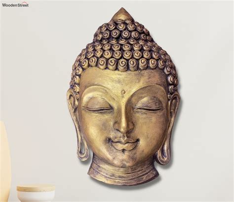 Buy Buddha Face 3d Wall Art Relief Mural In Golden Online In India