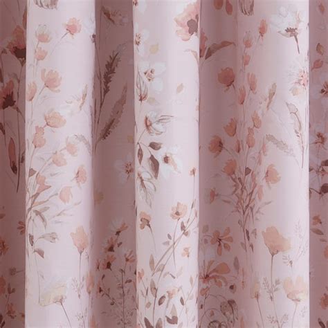 Watercoloured Floral Blackout Eyelet Curtain Dunelm