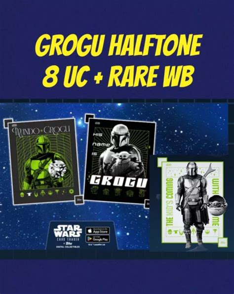 Topps Star Wars Card Trader Grogu Halftone Card Set Uc Rare