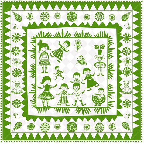 Premium PSD | Png Bolivian Folk Art With Cholitas and Textiles for