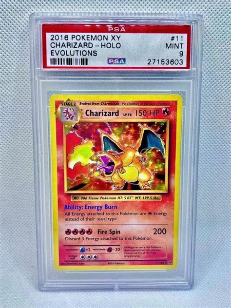 PSA 9 Pokemon Charizard Holo XY Evolutions 11 108 TCG 2016 Hobbies