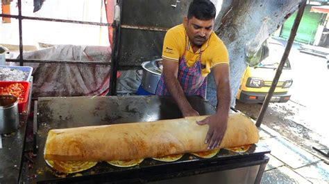 The Biggest Dosa In Hyderabad 70 Mm Dosa Street Food Planet Youtube