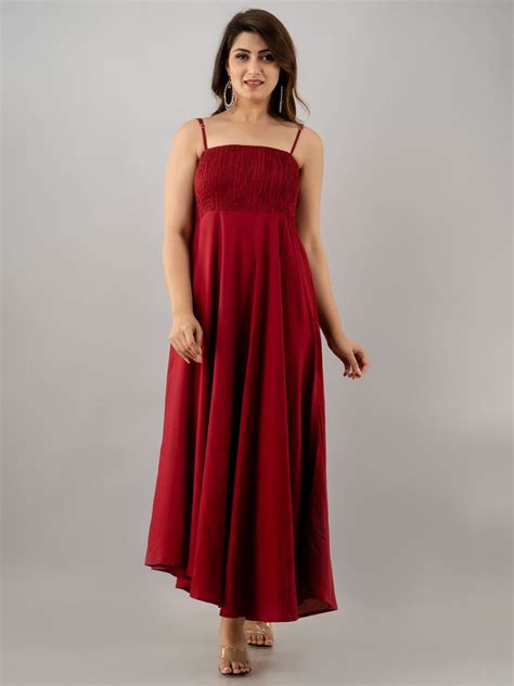 Buy Dressar Maroon Maxi Dress Dresses For Women 20985016 Myntra