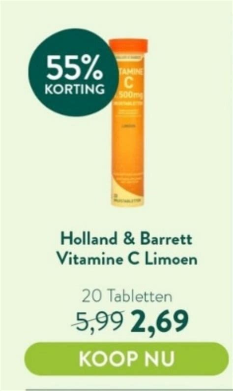 Holland Barrett Vitamine C Limoen Tabletten Aanbieding Bij Holland