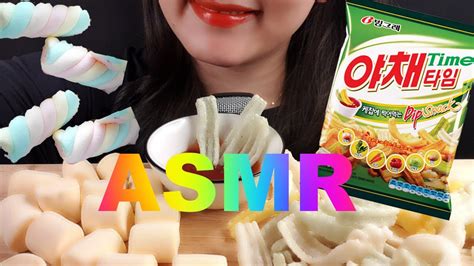 Asmr Mukbang Real Sound Mango Marshmallow Vegetable Time Korean Sweets🥯 🥨 망고 마시멜로 야채타임 한국과자 먹방