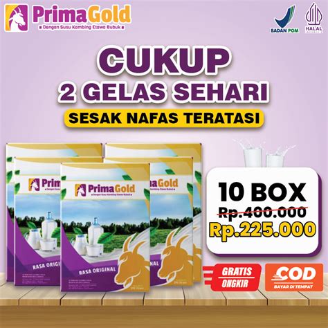 Jual Box Prima Gold Susu Kambing Etawa Bubuk Original Murah Bisa Cod