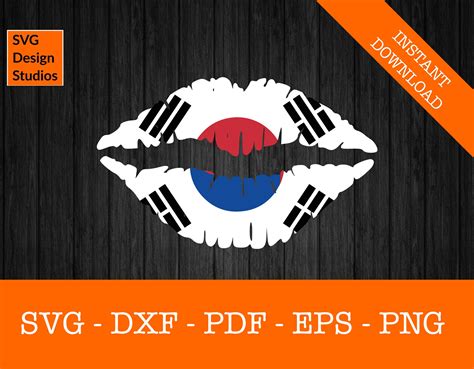 South Korea Svg South Korea Flag Svg Lips Svg Clipart SVG - Etsy