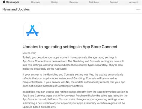 Apple updated app age rating settings: accurately classify apps that ...