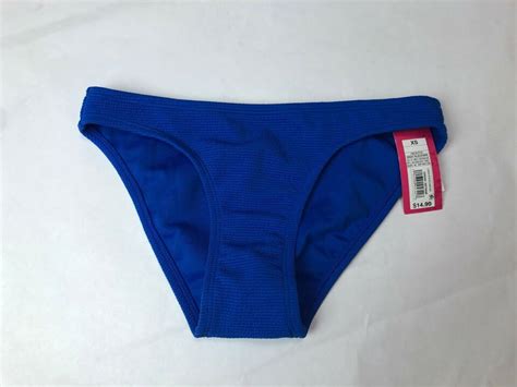 Women S Textured Cheeky Bikini Bottom Xhilaration Xs Blue J