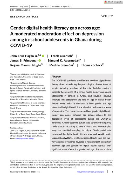 Pdf Gender Digital Health Literacy Gap Across Age A Moderated