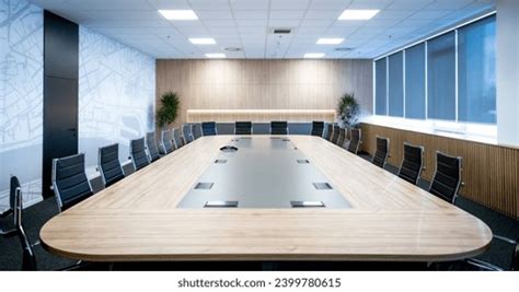 Large Modern Conference Room Stylish Wooden Stock Photo 2399780615 ...