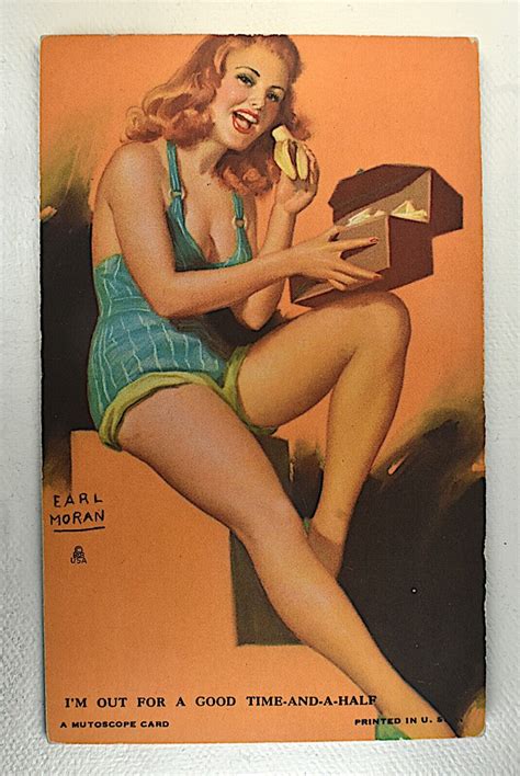 Earl Moran Mutoscope Pinup Girl Card 1940s Ebay