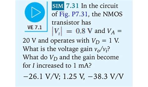 Solved V DD 1 200 μΑ RG Η νο 8 22 ΜΩ ο Η RL 15 ΚΩ Ο Chegg