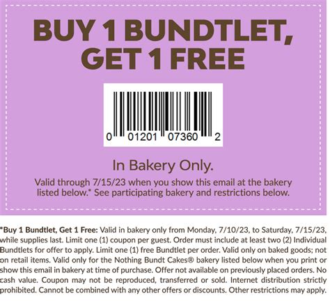 Bundt Cake Promo Codes 2024 Yetta Katerine