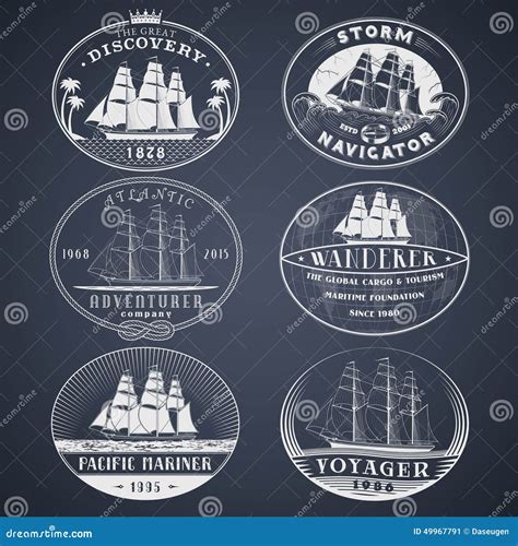 Nautical Labels White Stock Vector Illustration Of Navy 49967791