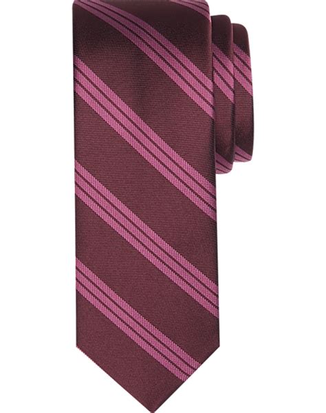 Egara Narrow Tie Burgundy Tonal Stripe Mens Accessories Mens