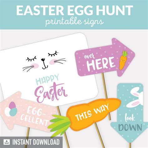 Easter Egg Hunt Signs - Printable PDF - My Party Design