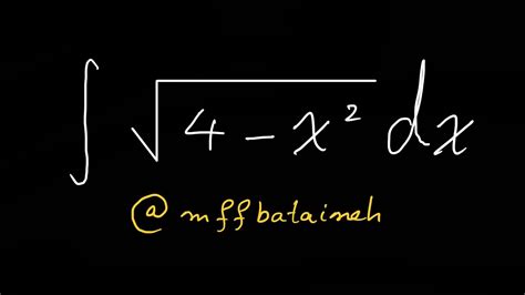 Integral Of Sqrt4 X2 Trigonometric Substitution Youtube