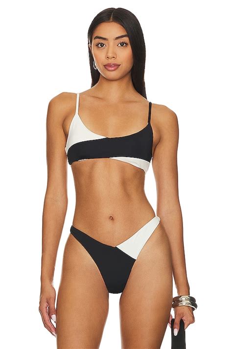 LSPACE High Tide Bikini Top In Cream Black REVOLVE