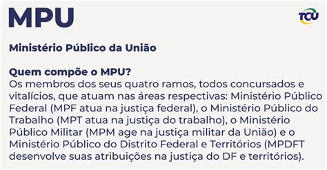 TCUoficial On Twitter TCUExplica Cabe Ao MPU A Defesa Dos Direitos