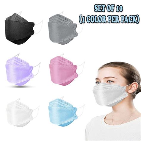 12Noon High Quality 10 PCS Mask KF94 Face Mask 4 Layer Non Woven