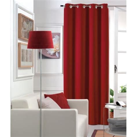 Rideau Occultant Illets Urban Rouge X Cdiscount Maison