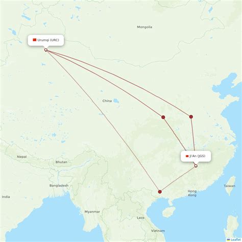 Flights From Ji An To Urumqi Jgs To Urc Flight Routes