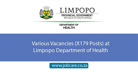 Various Vacancies X179 Posts At Limpopo Department Of Health Jobcare