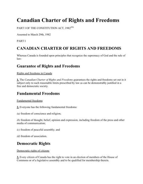 Canadian Charter of Rights and Freedoms