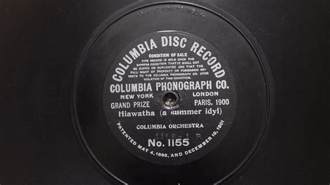 Columbia Disc Record Hiawatha A Summer Idyl 1903 Youtube