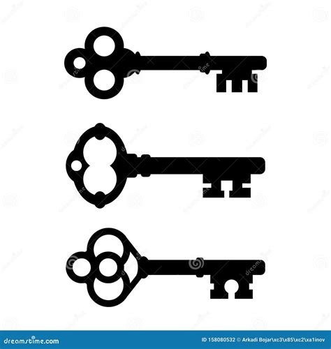 Old Key Icon Stock Vector Illustration Of Brass Enter 158080532