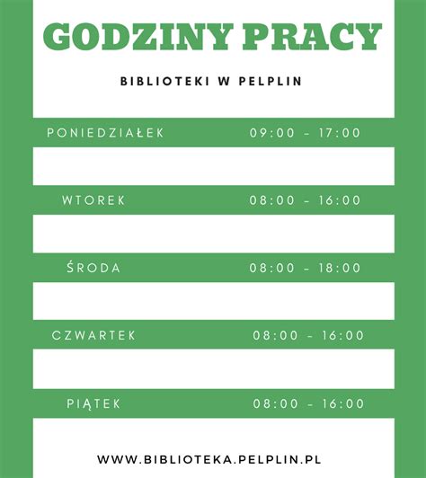 Godziny Otwarcia Miejska Biblioteka Publiczna W PelplinieMiejska