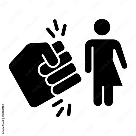 Violance Against Transwoman Glyph Icon Transgender People Inequality