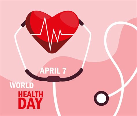 World Health Day Card With Stethoscope 1339670 Vector Art At Vecteezy