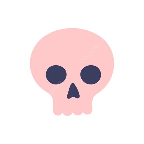 Simple Skull Clipart Hd Png Cute Pink Simple Skull On A White Background Head Fear Cartoon