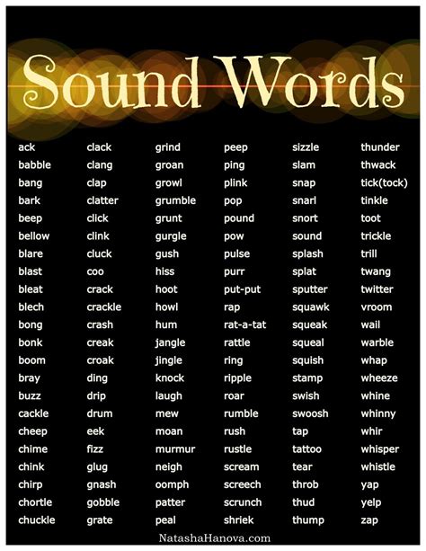 Sound Words For Writing