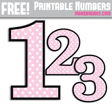 Pink Polka Dot Numbers