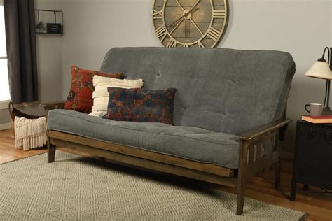 Tucson Queen Wood Frame with Futon Mattress Rustic Walnut Finish – Futon World