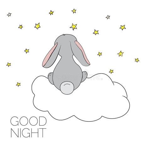 Dreaming Bunny. Card with Cute Bunny Stock Illustration - Illustration of fashion, desire: 89629198