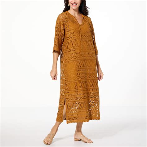 Colleen Lopez Crochet Vacation Maxi Dress with Cami Slip - 22505520 | HSN