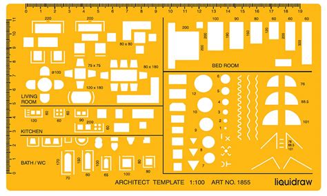 Buy Liquidraw 1:100 Scale Architectural Scale Ruler Drawing Template ...