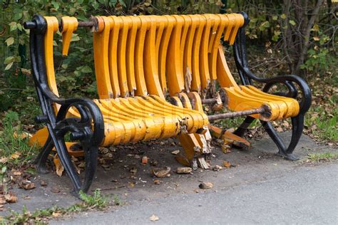 Broken Bench Stock Image Colourbox