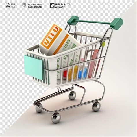 Premium Psd 3d Render Illustration Shopping Cart Isolated Icon On