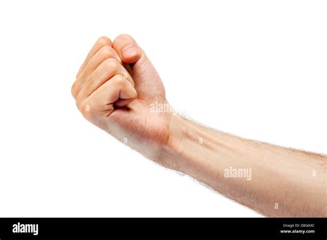 Mans Fist Isolated On White Background Stock Photo 56908164 Alamy