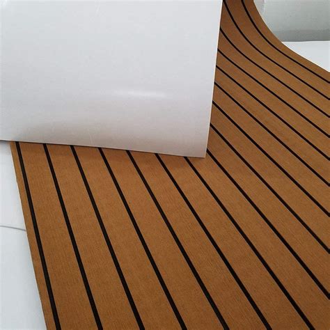 17x94 Brown Self Adhesive Eva Foam Marine Boat Flooring Teak Decking