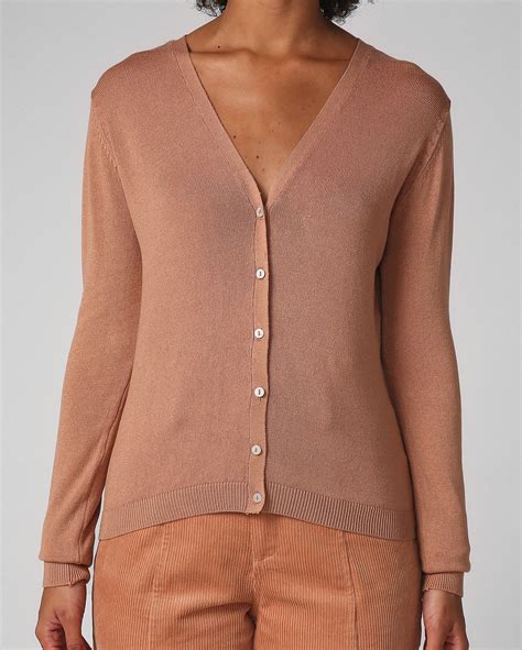 Riachuelo Cardigan Feminino Decote V Tricot Marrom Pool Basics By