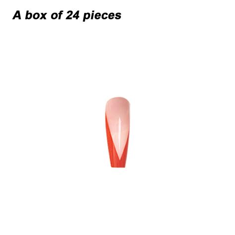 Set 24 Unghii False Tip Press On Nude Rosu EMAG Ro