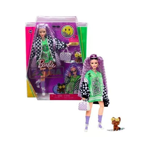 Mattel Lalka Barbie Extra Kurtka Szachownica Jasnor Owe W Osy